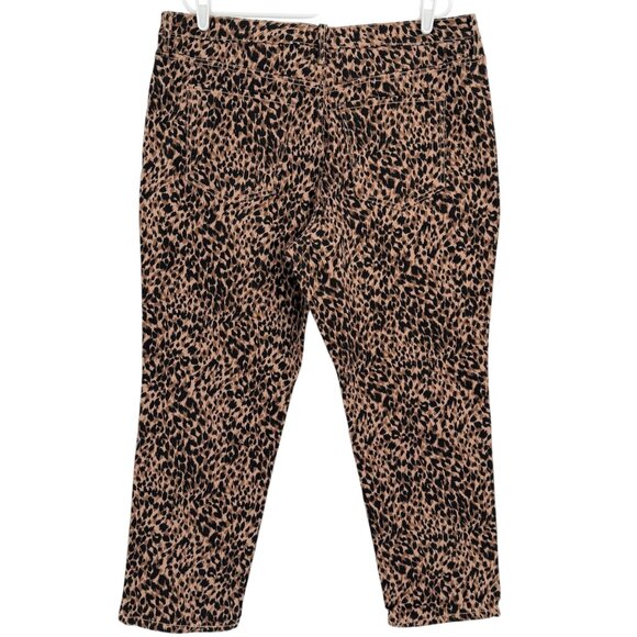 Terra & Sky Women Straight Stretch Brown Black Leopard Denim Jeans Plus 18WP NWT - Picture 2 of 10